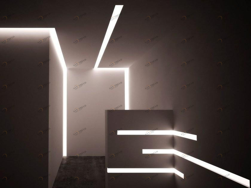 Profilgessi 2 плоских светодиодных профиля с отраженным светом Illuminazione sun-id-1432786