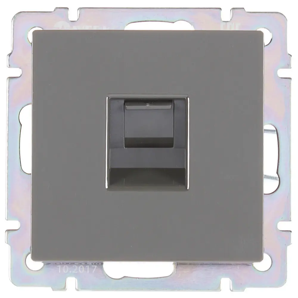 Розетка компьютерная встраиваемая Werkel RJ45, цвет серо-коричневый Встраиваемые механизмы STLM-2168328