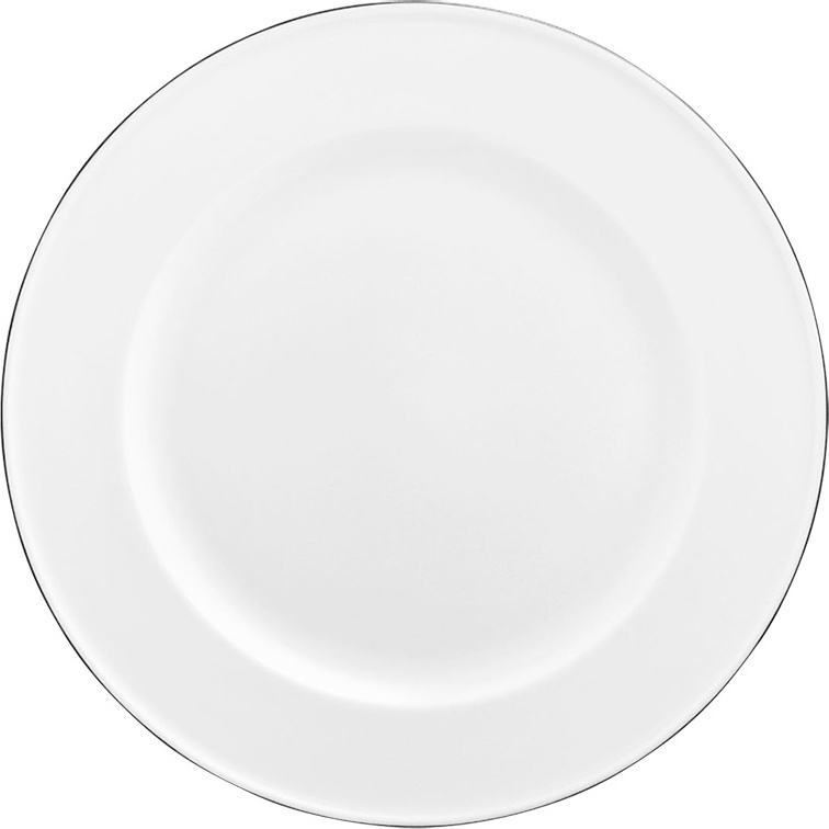 10642714 Furstenberg Тарелка закусочная Furstenberg "Вагенфельд" 21,3см (с чёрным кантом) Фарфор 