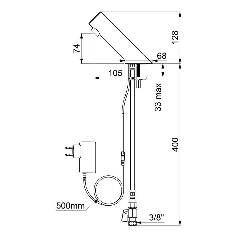 449001 Сенсорный кран для раковины TEMPOMATIC 5 DELABIE  - Вид №1