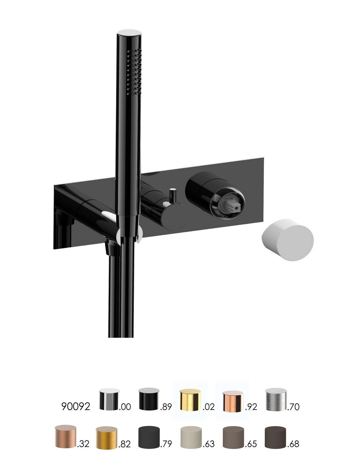 Однорычажный смеситель для ванны с 3 отверстиями и ручным душем Rubinetterie Frattini отдельная эстетика ARCH-00085349 - Вид №16