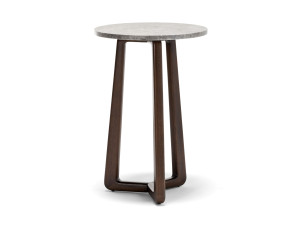 Высокий круглый журнальный столик из мрамора bardiglio