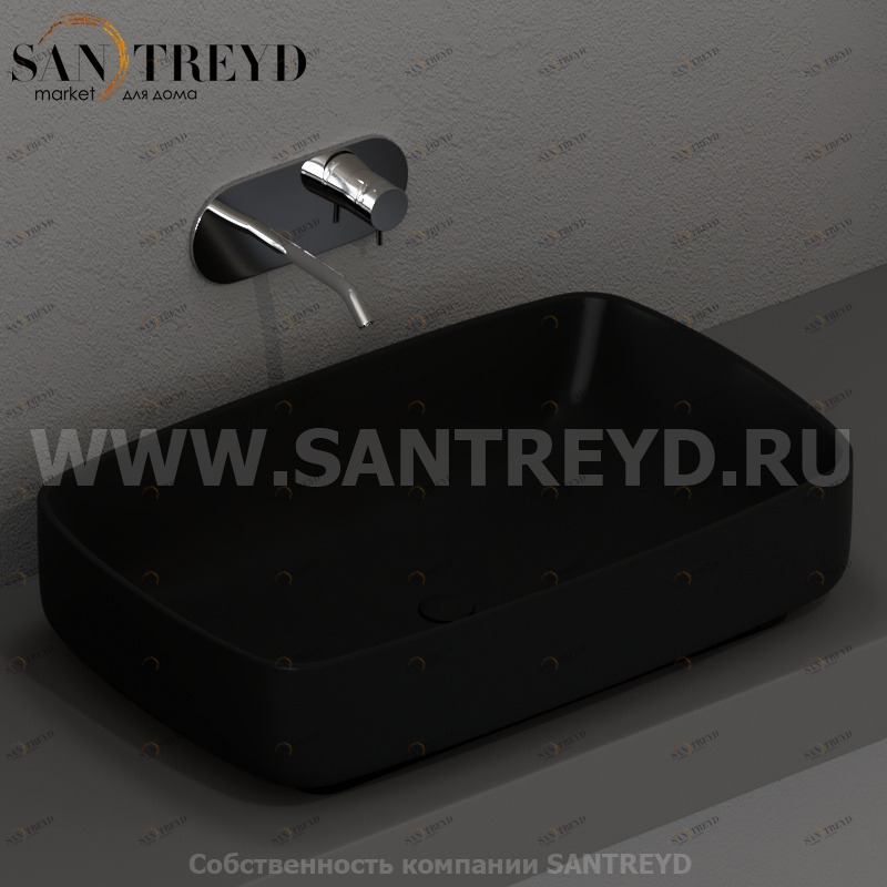 514131 Накладная раковина на столешницу  прямоугольная Kerasan Tribeca