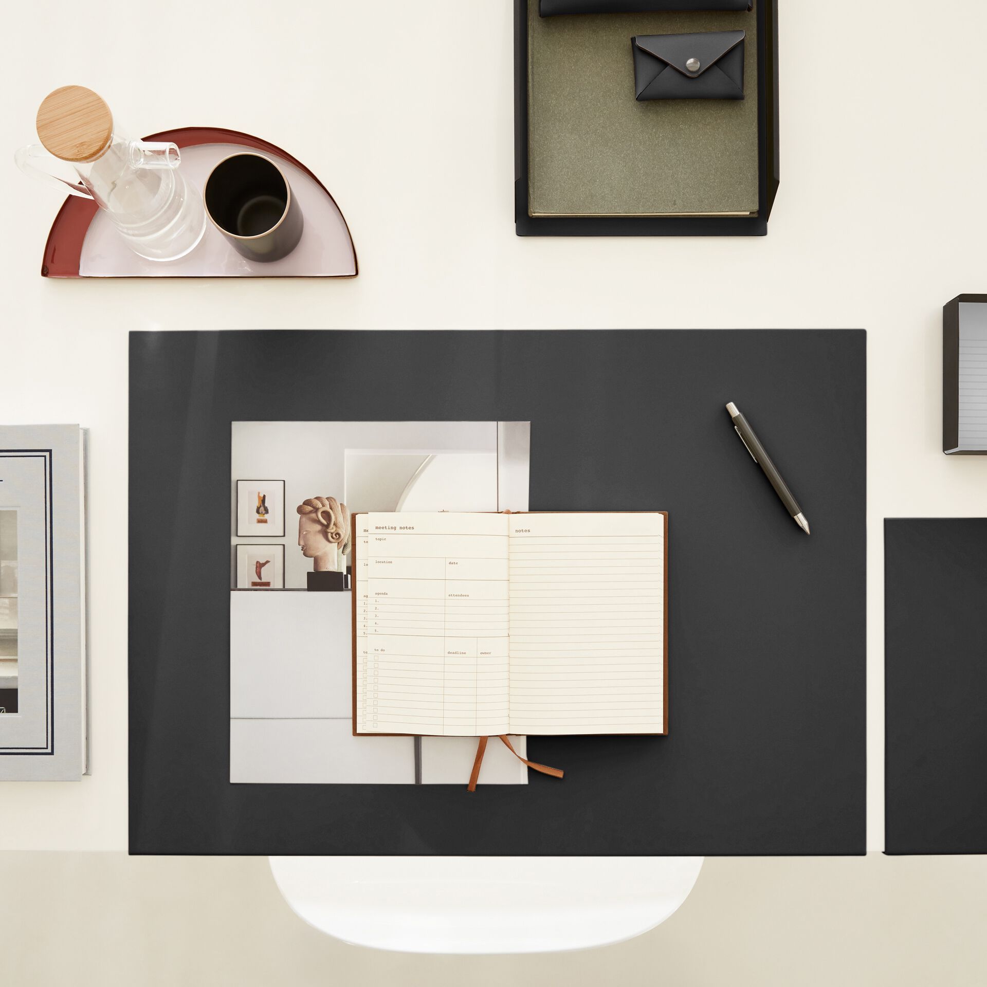 Лоток для документов из нержавеющей стали и кожи EGLOOH Муар ARCH-00027153 - Вид №9