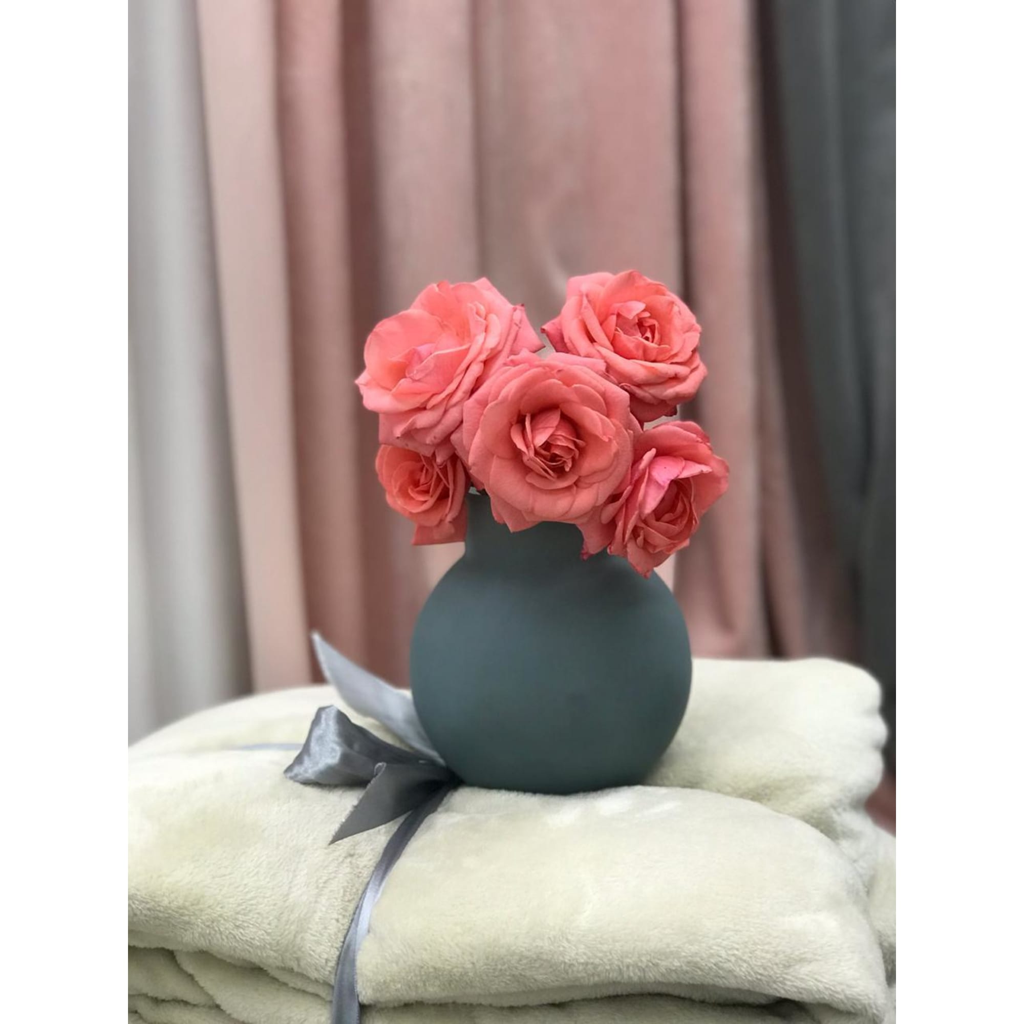 82223390 Ваза «Токио» 3 малая, стекло, цвет серый матовый Santreyd  - Вид №2