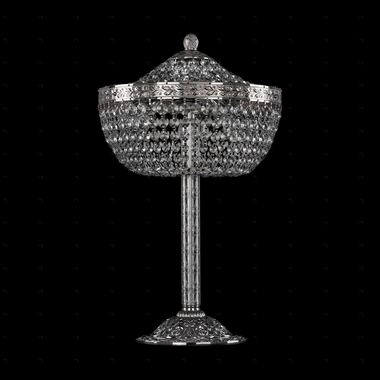 Лампа настольная хрустальная 41х25 см никель Bohemia Ivele 19051L6/25IV Ni BOHEMIA IVELE КЛАССИЧЕСКИЕ 00-3889215 Прозрачный;серебро 