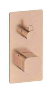 Прогрессивный настенный смеситель для душа на 2 потребителя. WE ARE IB eo310sr_2 Brushed Rose Gold Elio