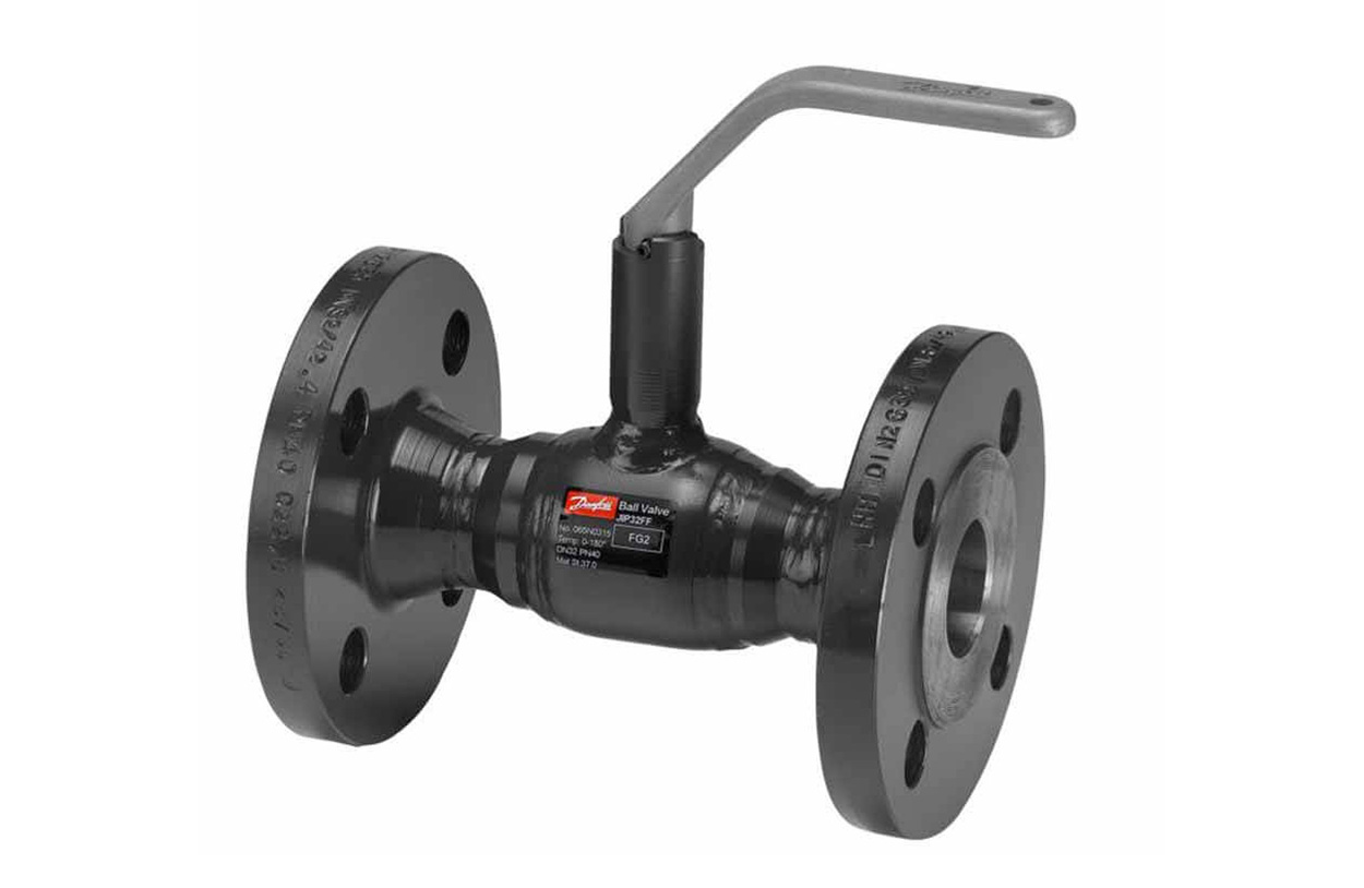 Danfoss JiP Premium FF фланцевый (фланцы на PN = 25 бар) с рукояткой JIP Premium FF Кран шар Ду40 Ру40 руч 065N0320G 
