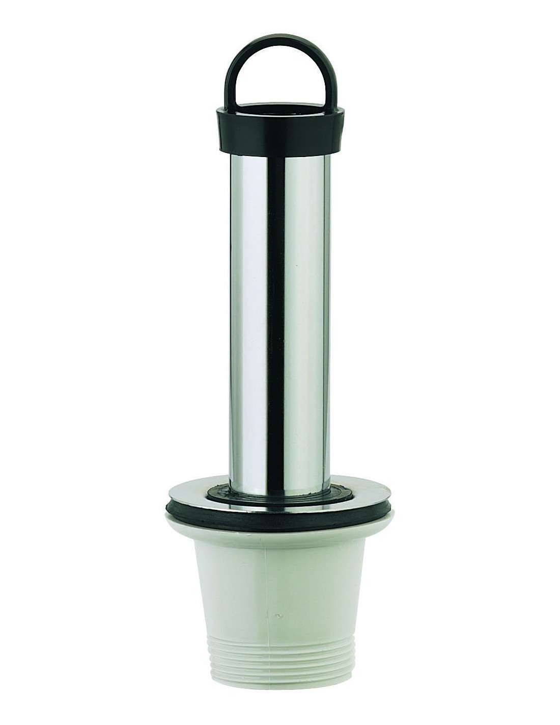 730100 000 00  Трубка сливная с ручкой для мойки Д. 50 мм, гидрозатвор 120 мм, нержавеющая сталь Valentin Хром 