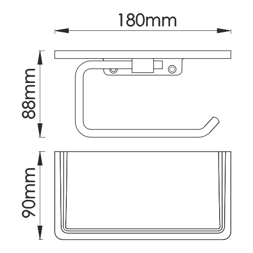 K-1325 Держатель туалетной бумаги с полочкой для телефона WasserKRAFT  - Вид №4