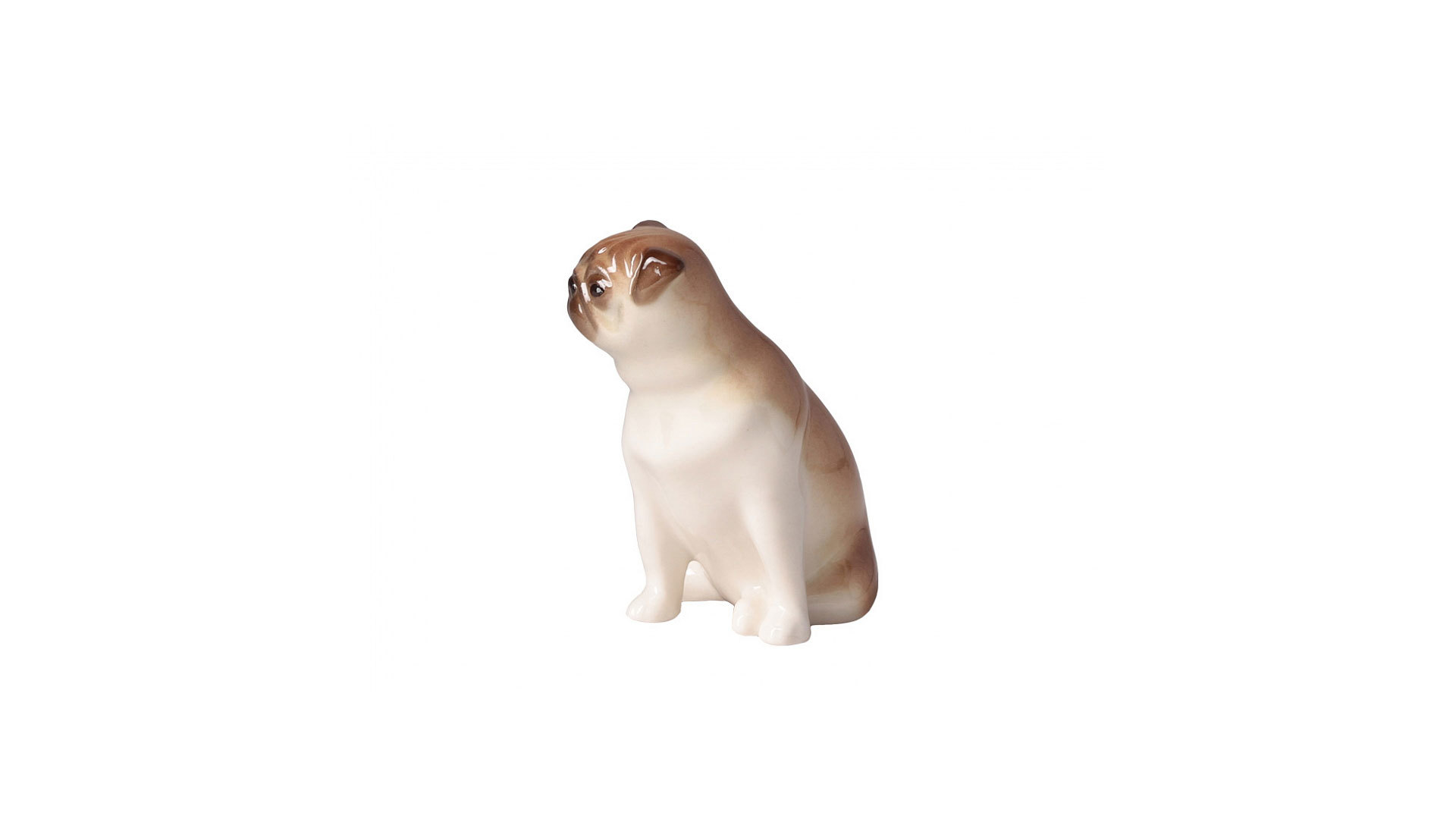 10586628 Императорский фарфоровый завод Скульптура "Мопс сидящий Ники" Фарфор твердый  - Вид №2