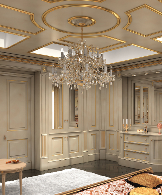 Regency7 Tifernoit Лакированные буазери серо-голубого цвета в стиле регентства Soggiorno 