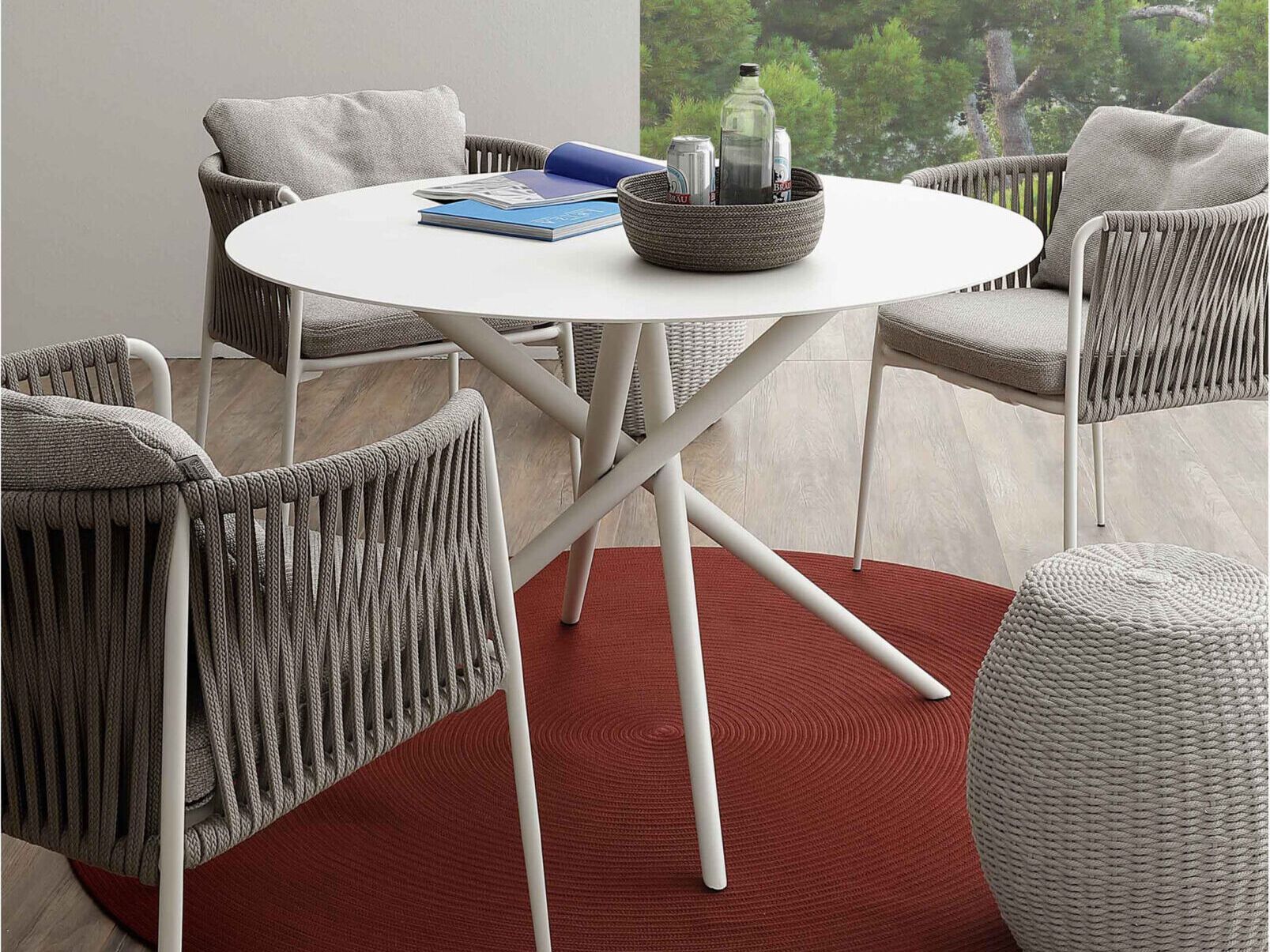 Алюминиевый круглый садовый стол с порошковым покрытием Nodo Italia Eva ARCH-00090468