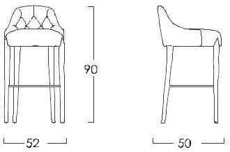 Jetclass Барный стул из ткани с подставкой для ног Dixon Jdx309, jdx309a  - Вид №1