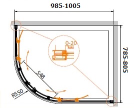 Душевой уголок CEZARES RELAX-RH-2-100/80-C-Bi - Вид №1