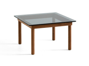 Деревянный и стеклянный квадратный низкий журнальный столик