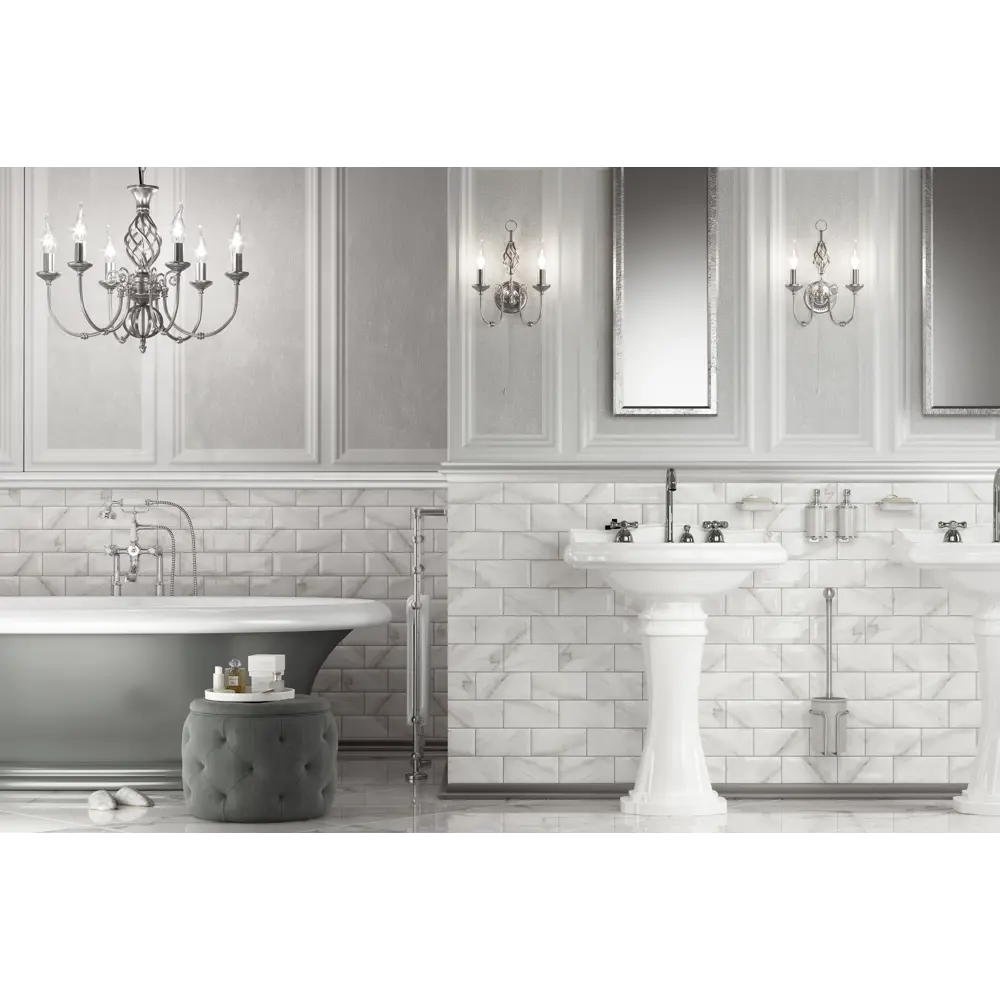 Плитка настенная Kerama Marazzi Фрагонар 7.4x15 см 0.89 м² цвет белый 82125814 STLM-2104634 - Вид №4