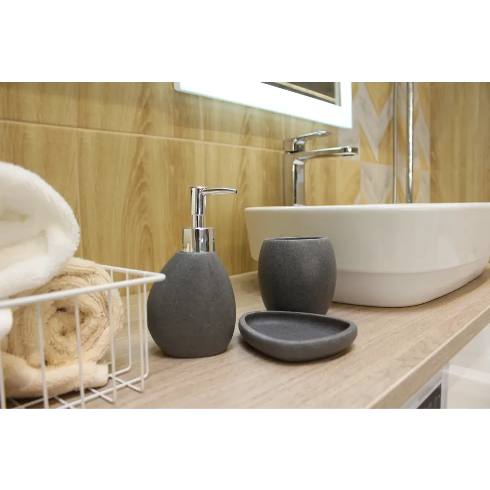 Дозатор для жидкого мыла Raindrops Чёрный камень Черный камень STLM-2208775 - Вид №1