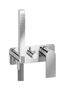 Внешние части встроенного в стену смесителя на 3 потребителя в комплекте с душевым гарнитуром. WE ARE IB k3314cc Chrome K3