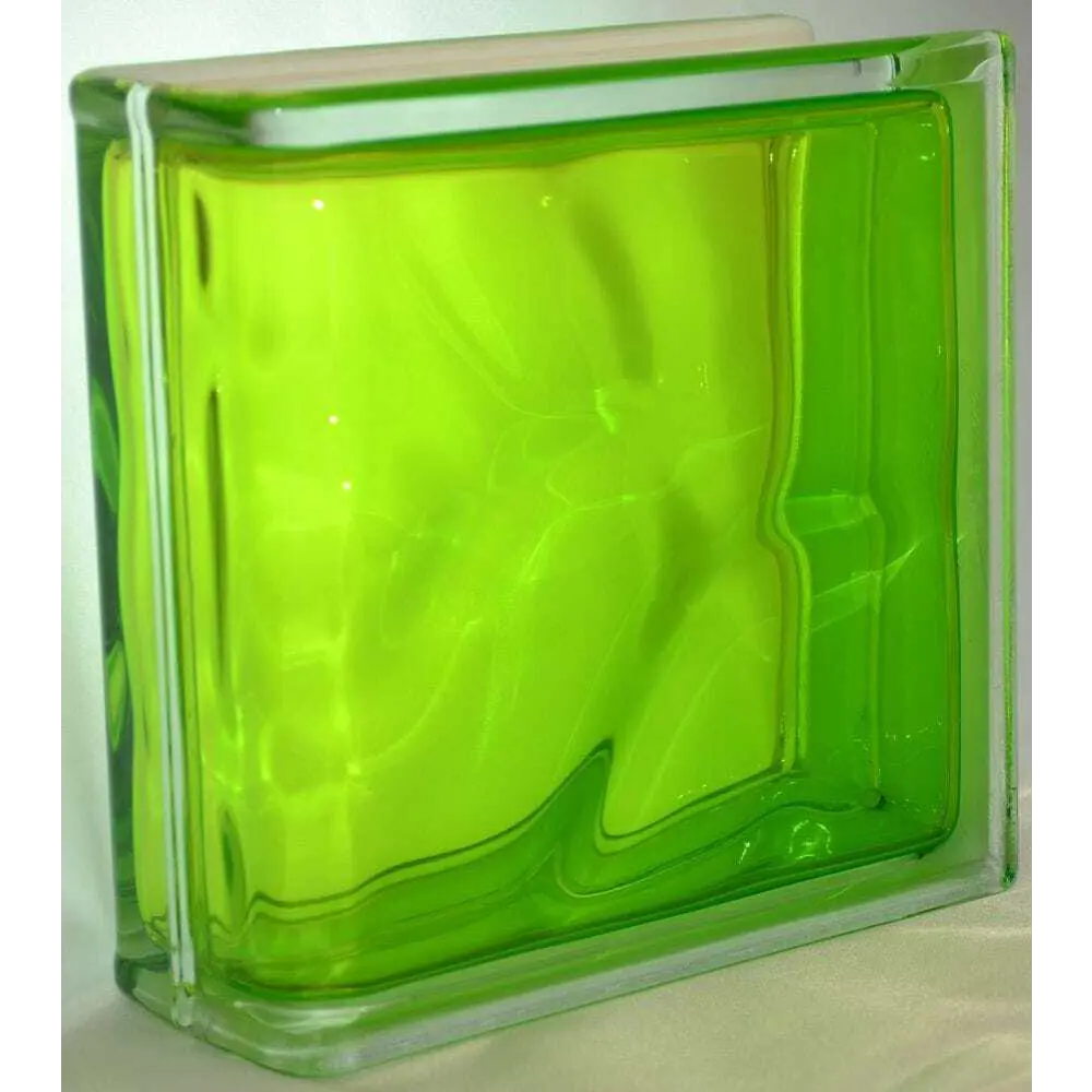 Стеклоблок Vitrablock Волна 11,9x11,9x8 см цвет тархун STLM-2064071