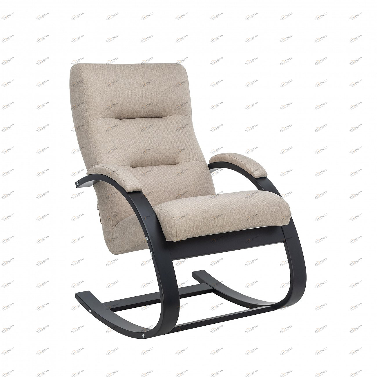 Кресло-качалка мягкое венге Leset "Милано Малмо 05" IMPEX ДИЗАЙНЕРСКИЕ 00-3967003 Бежевый;коричневый 