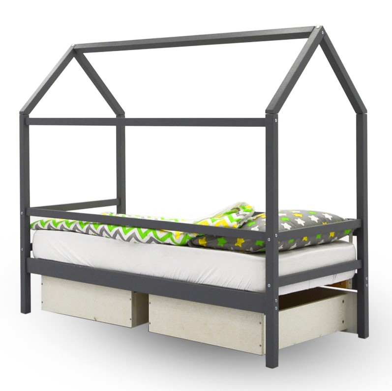 Кровать-домик детская графит Svogen БЕЛЬМАРКО  00-3833068 Серый Santreyd  - Вид №4