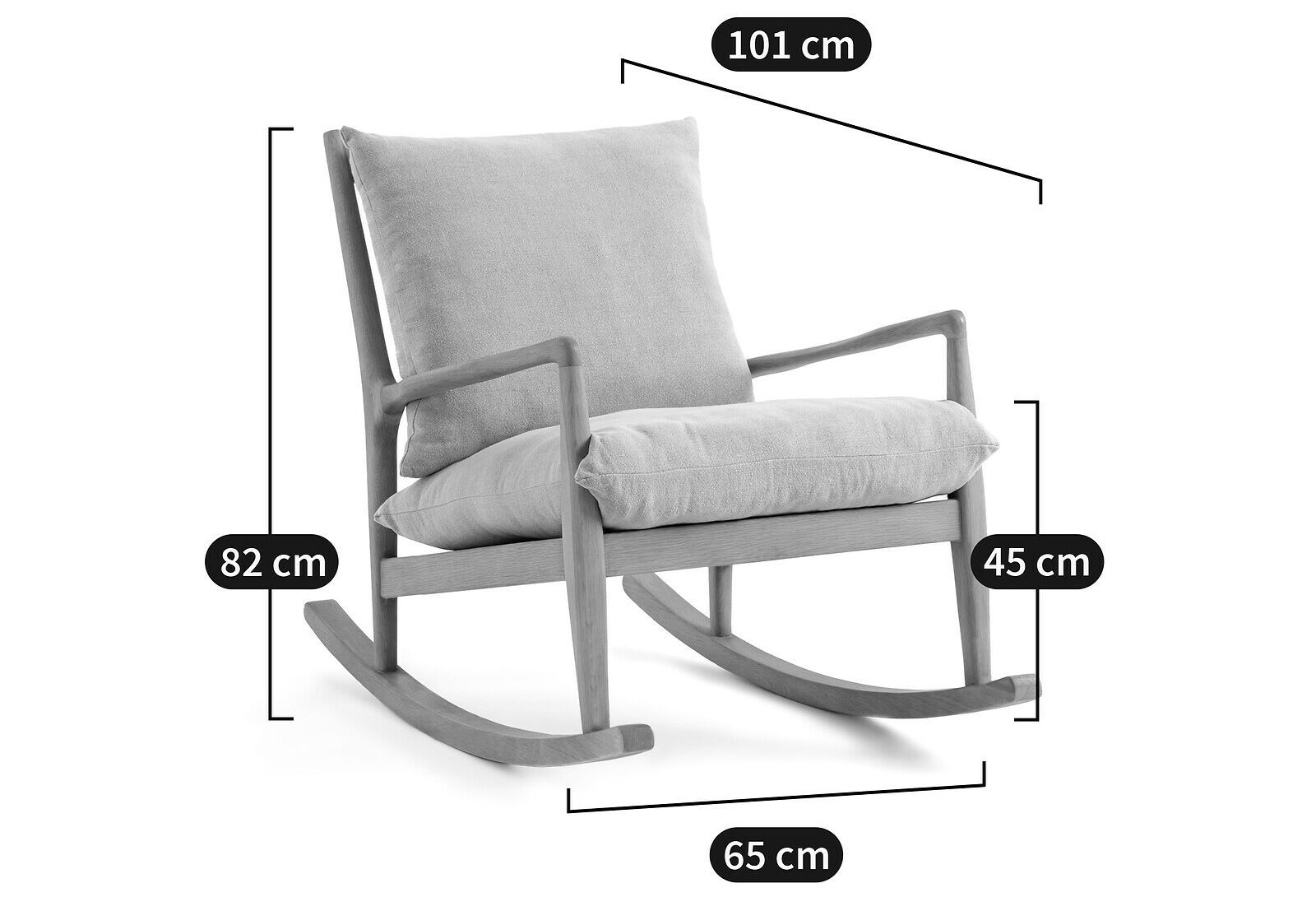Льняное кресло-качалка с подлокотниками AMPM DILMA ARCH-00029147 - Вид №6