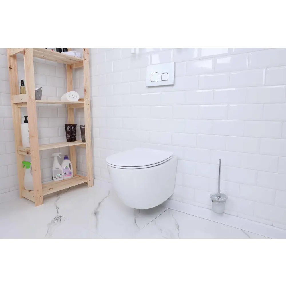 Комплект инсталляция Grant с унитазом Aura Торнадо безободковый с микролифтом клавиша цвет хром Santreyd STLM-2139018 - Вид №8