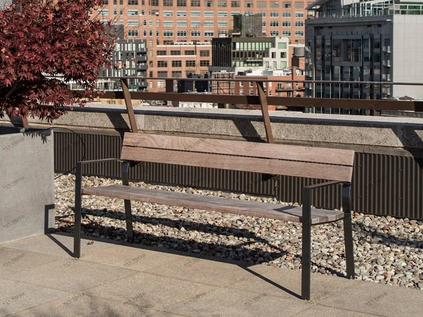 URBIDERMIS Деревянная скамейка со спинкой Harpo sun-id-1351294