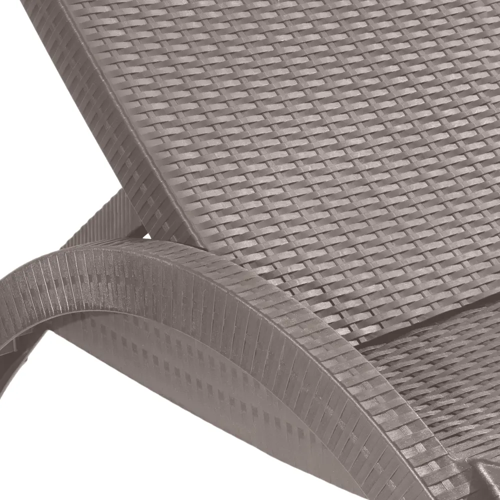 Шезлонг без подушки Rattan 187x44 см пластик серый Santreyd STLM-2071443 - Вид №9