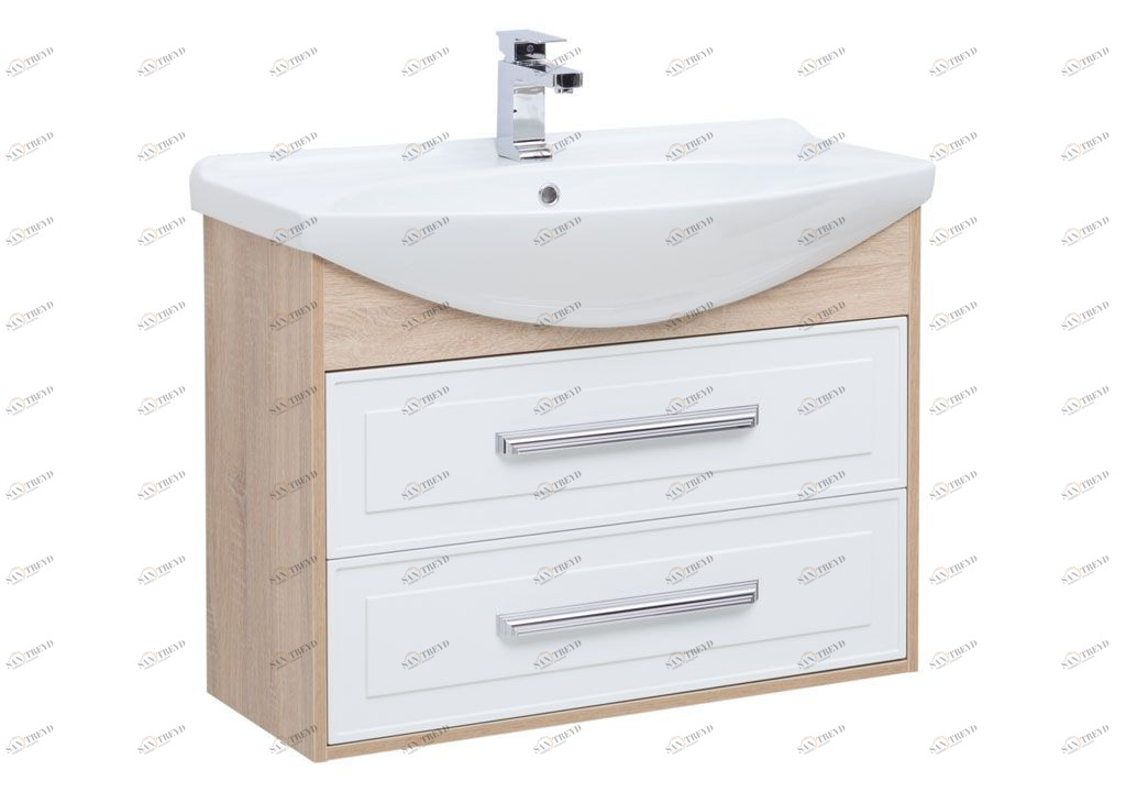 Тумба с раковиной Aquanet Остин 85 дуб сонома/белый 0020172400175448