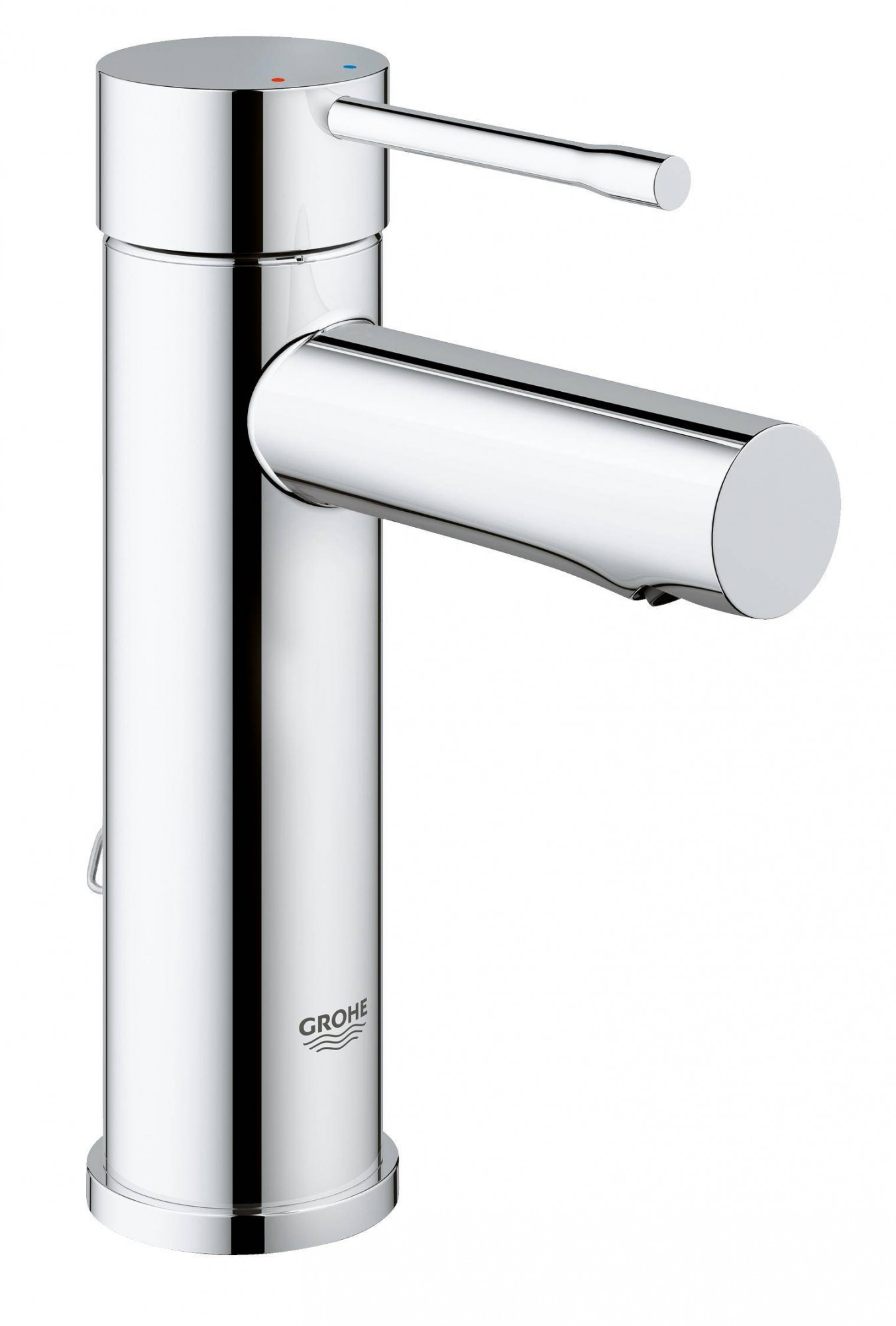 Смеситель для раковины GROHE Essence+ с цепочкой и низким изливом, хром (32899001)