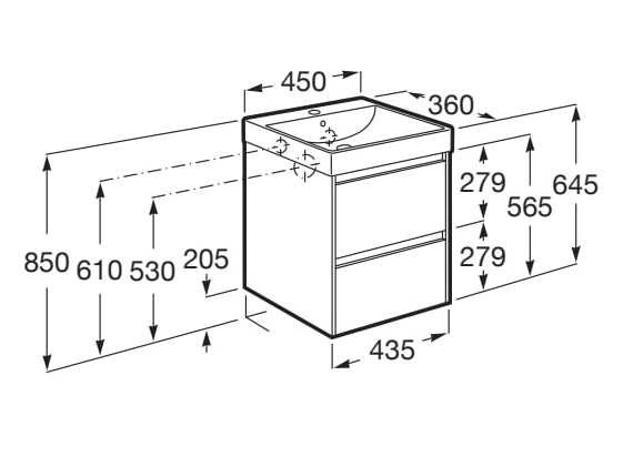 Деревянный подвесной умывальник с ящиками Roca Ona ARCH-00143040 - Вид №28