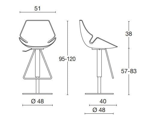 Регулируемая высота полиуретановый поворотный стул Diemme ARCH-00089814 - Вид №5