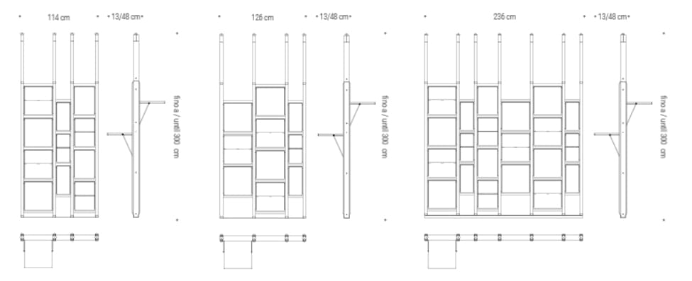 Модульный двухсторонний книжный шкаф из смолы и бука с подсветкой Bottega Ghianda LUIGI (O MI AMATE VOI) ARCH-00010623 - Вид №2