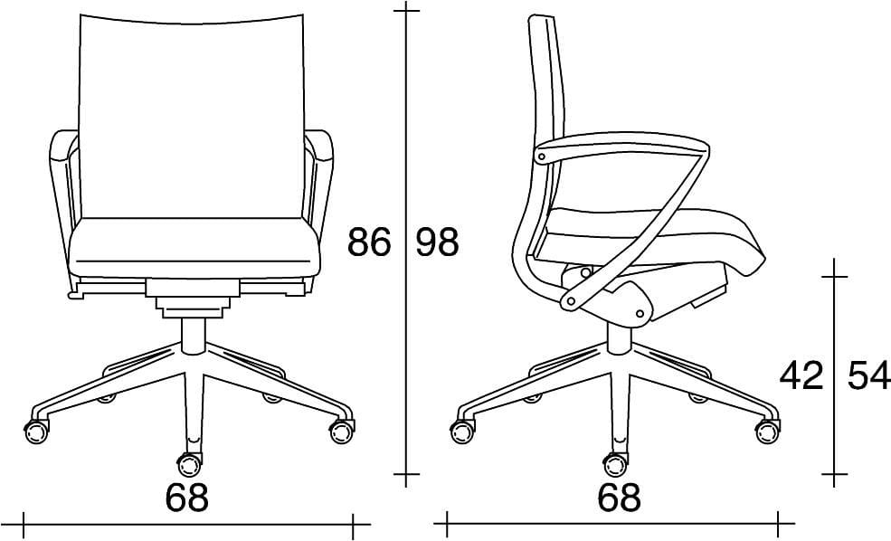 Кожаное офисное кресло с колесами и подлокотниками с 5 спицами TALIN Avia ARCH-00092265 - Вид №2