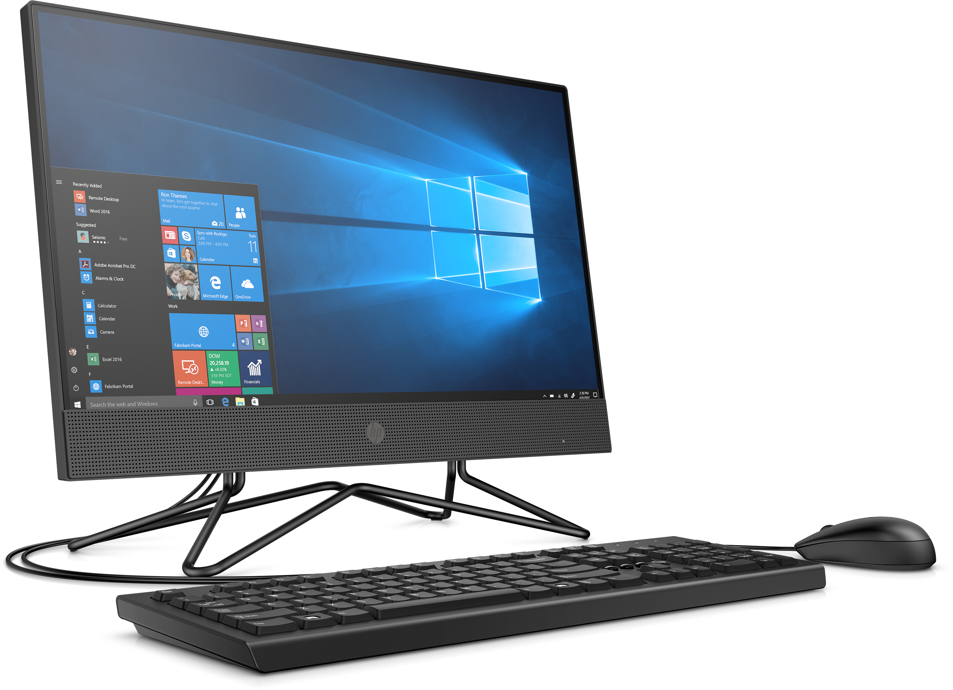 9US65EA#ACB 200 g4 aio 21,5" nt 21.5"(1920x1080 (матовый))/intel core i3 10110u(2.1ghz)/8192mb/1000gb/dvdrw/wifi/war 1y/w10pro + iron gray HP Santreyd  - Вид №2