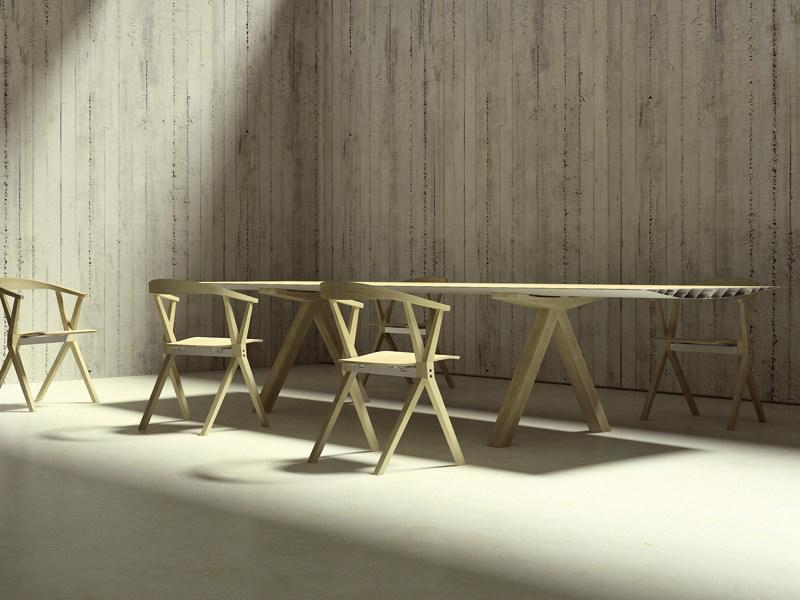 BD Barcelona Design Прямоугольный деревянный обеденный стол Extrusions sun-id-1395830 - Вид №3