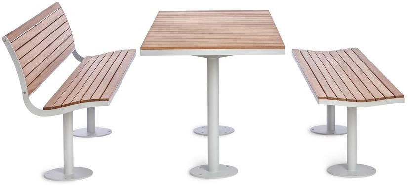 Nola Industrier Скамья из стали и дерева со спинкой Parco sun-id-1385287 - Вид №1