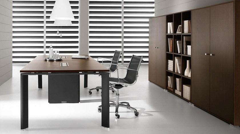 IFT Прямоугольный стол для переговоров из стали и дерева Pratiko sun-id-1361105 - Вид №1