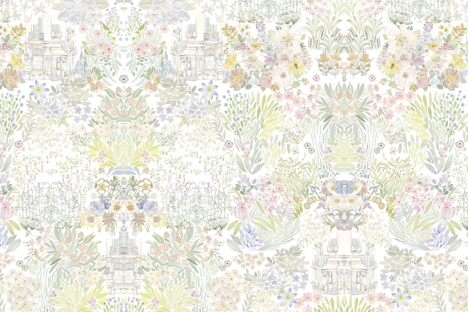 Детские панорамные обои с цветочными мотивами Rimura 2025 ARCH-00140001 - Вид №1