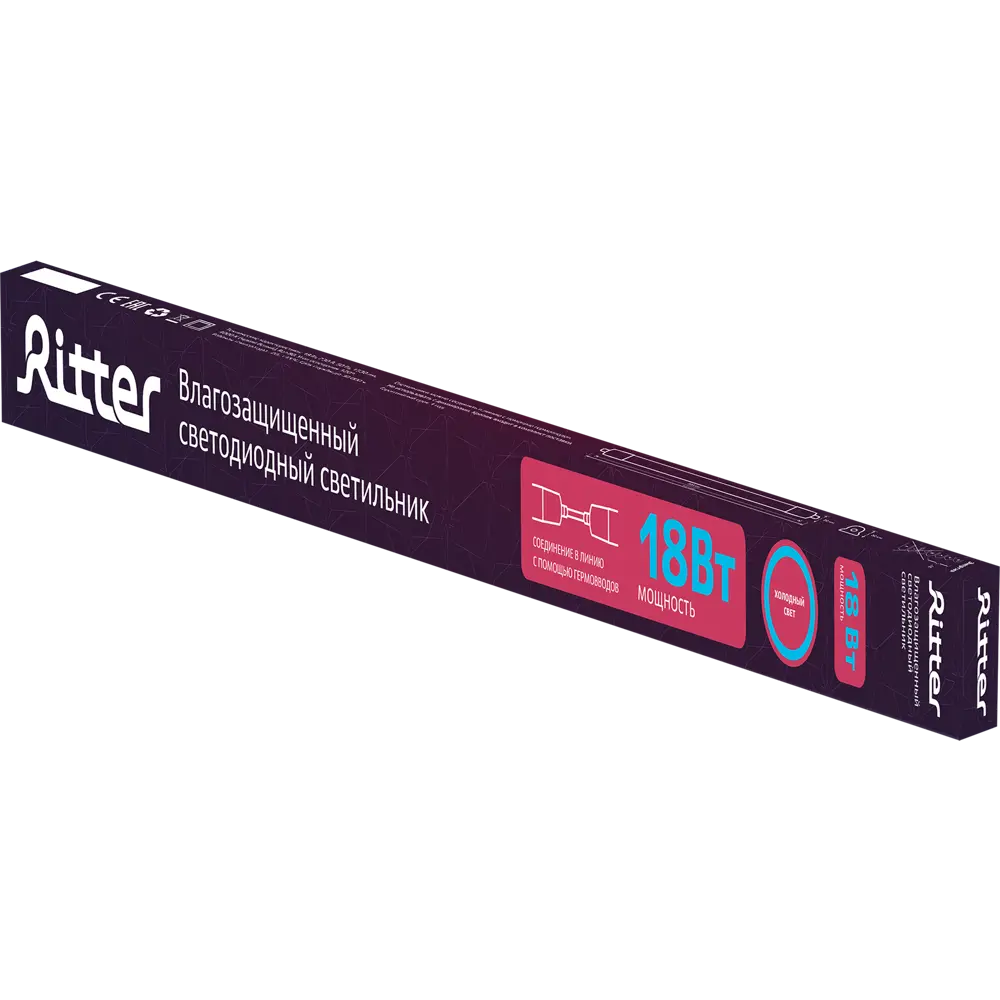 Светильник линейный светодиодный Ritter DSP01-18-6K 550 мм 18 Вт, холодный белый свет, цвет белый 82890177 STLM-2072044  - Вид №4