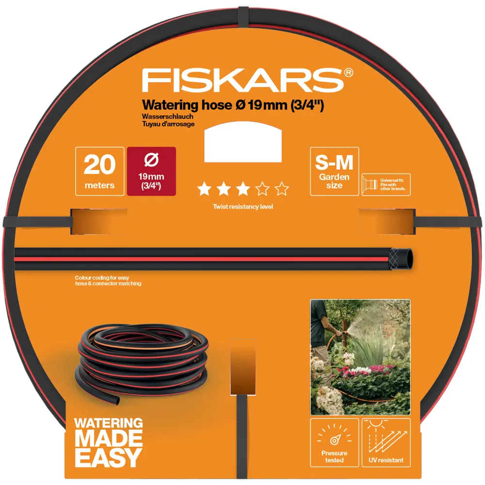 Шланг для полива FISKARS Армированный 3/4" 20 м ПВХ 82381378 STLM-2212290  - Вид №1