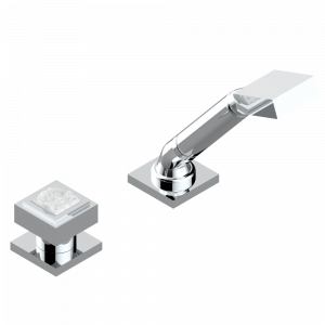 A2U-6532/60A Смеситель керамический устанавливаемый на борту с ручным душем с ручкой одновременной регулировки – потока/температуры Thg-paris Masque de Femme, métal lisse Хром