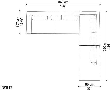 B&B Italia Модульный угловой диван из ткани Ray sun-id-1435354 - Вид №39