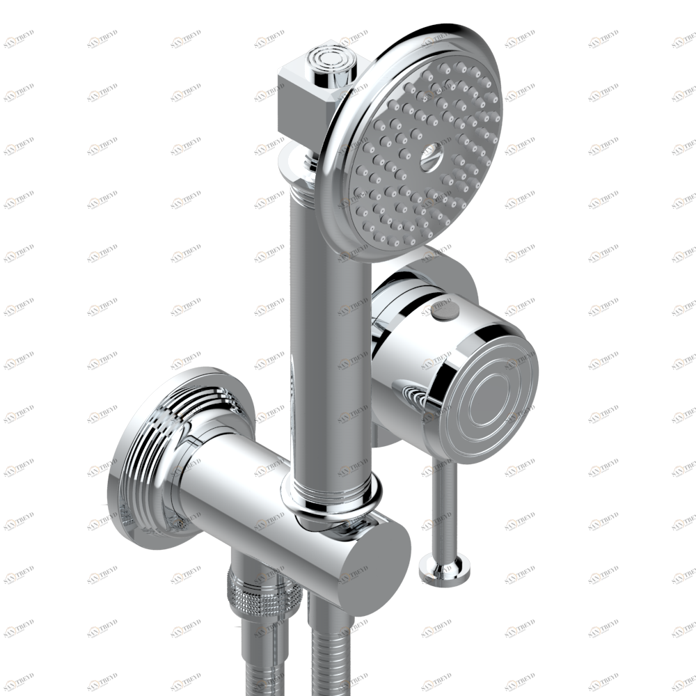 U9B-6561B Trim only for wall mixer with complete handshower on hook Thg-paris West Coast с металлическими ручками-рукоятками Хром U9B 6561B  A02 CAT.A