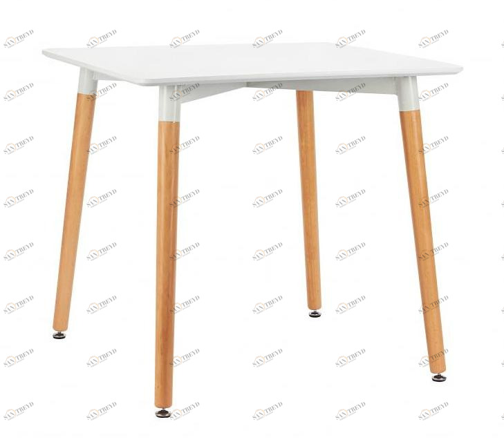 Обеденный стол белый с деревянными ножками 80х80 см Summer BRADEX HOME  00-3974029 Бежевый;белый 