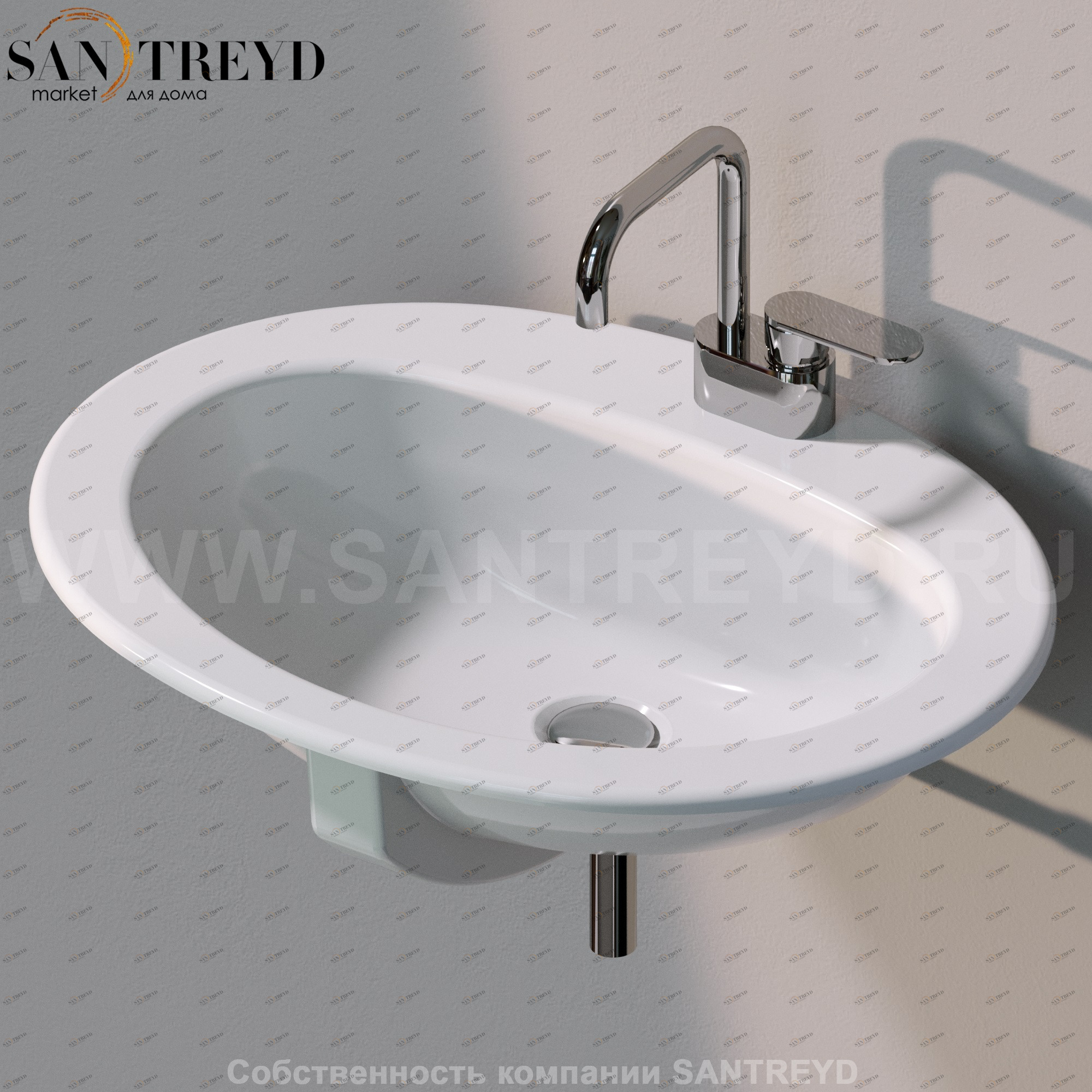 30269016 Подвесная раковина настенная овальная Ceramica Flaminia 