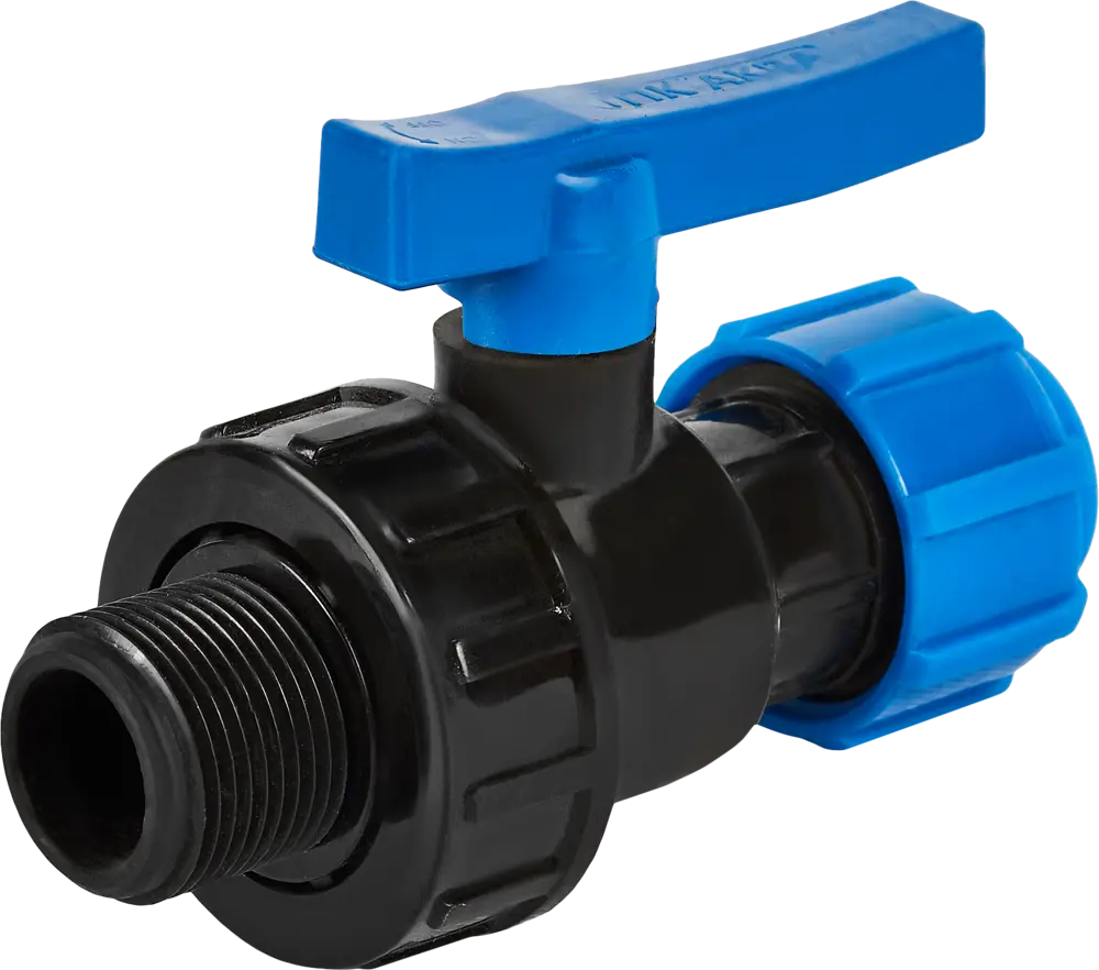 Кран разъемный ПНД ПОЛИТЭК для водоснабжения 20x3/4" наружная резьба 85358395