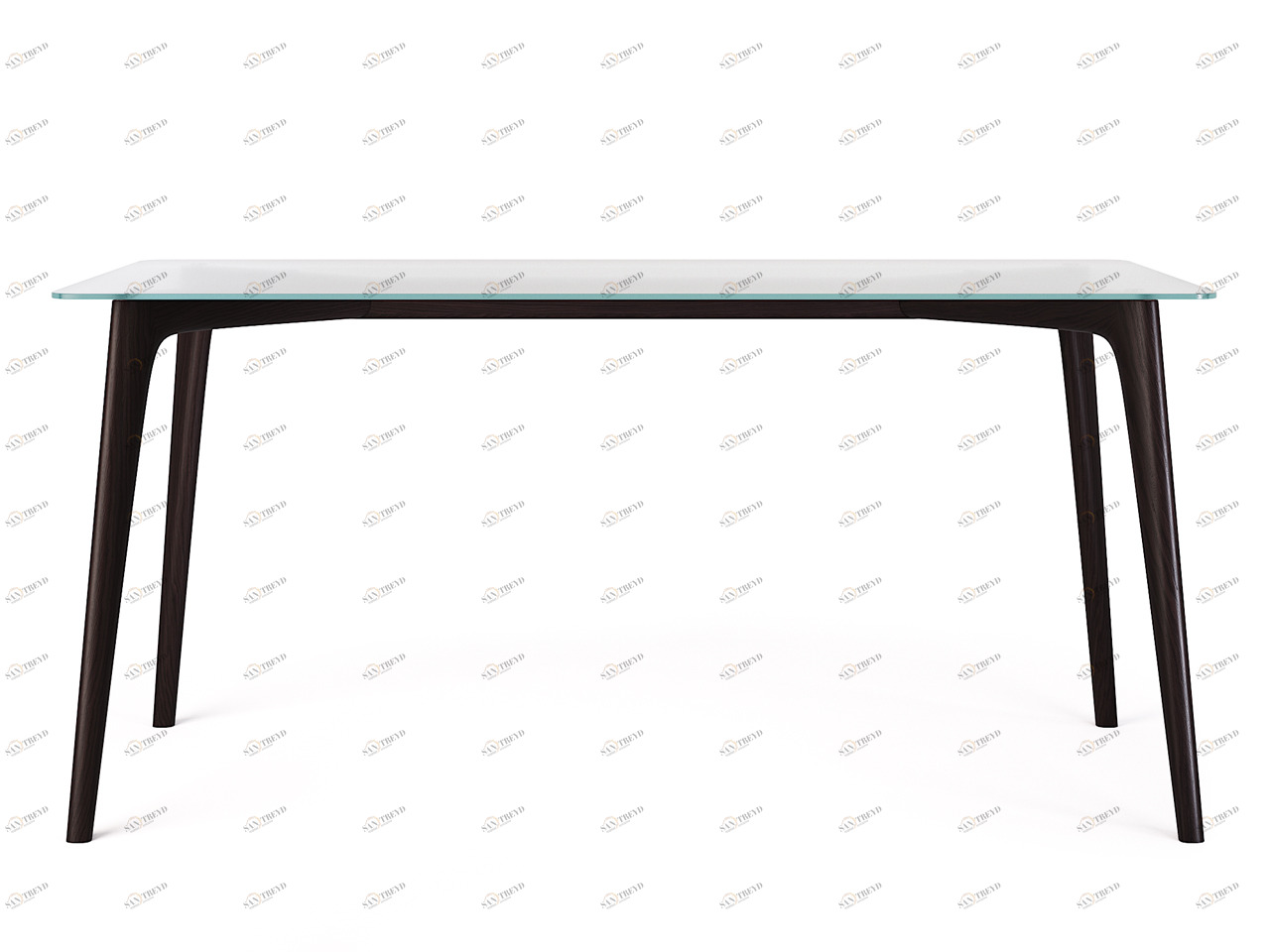 Обеденный стол стеклянный с ножками дуб венге 160 см Floyd THE IDEA  210039 Венге;прозрачный;черный 
